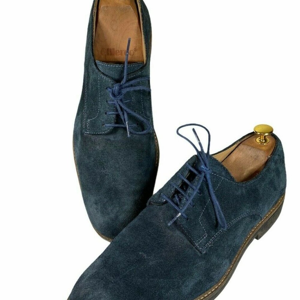 JACK WILLS Men’s Size 9 M Blue Suede Oxford Dress